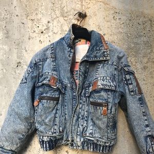 Tomorrow’s Generation Acid Denim Puffer jacket